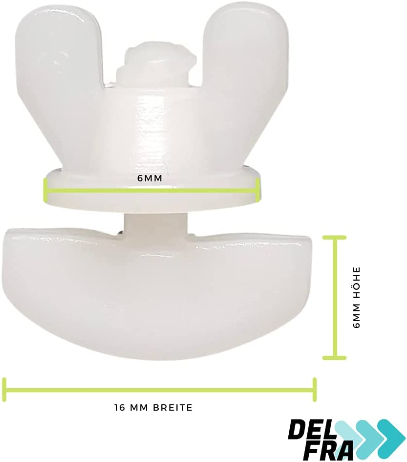 DELFRA 10 Universal Zwischenfeststeller für Gardinenschienen