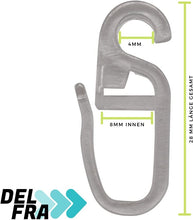 Laden Sie das Bild in den Galerie-Viewer, 100 Überklipshaken 4mm glasklar - Faltenlegehaken für Gardinenringe