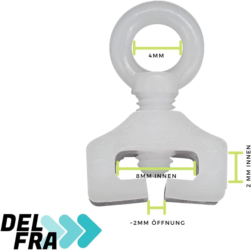 DELFRA 10 T-Feststeller für T-Schienen - Farbe weiss