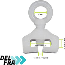 Laden Sie das Bild in den Galerie-Viewer, DELFRA 10 T-Feststeller für T-Schienen - Farbe weiss