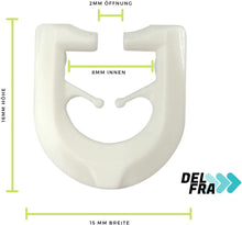 Laden Sie das Bild in den Galerie-Viewer, DELFRA 100 T-Gleiter - Gardinenhaken für T-Schienen Farbe: schwarz