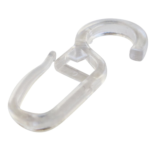 100 Überklipshaken 10mm glasklar - Faltenlegehaken für Gardinenringe