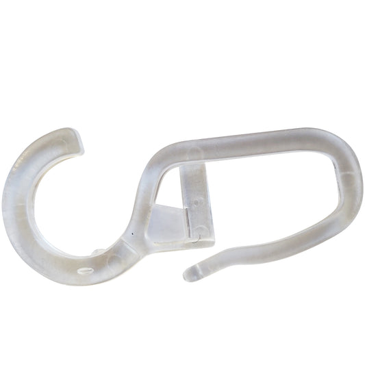 100 Überklipshaken 10mm glasklar - Faltenlegehaken für Gardinenringe