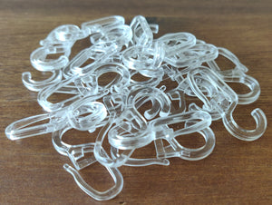 100 Überklipshaken 10mm glasklar - Faltenlegehaken für Gardinenringe